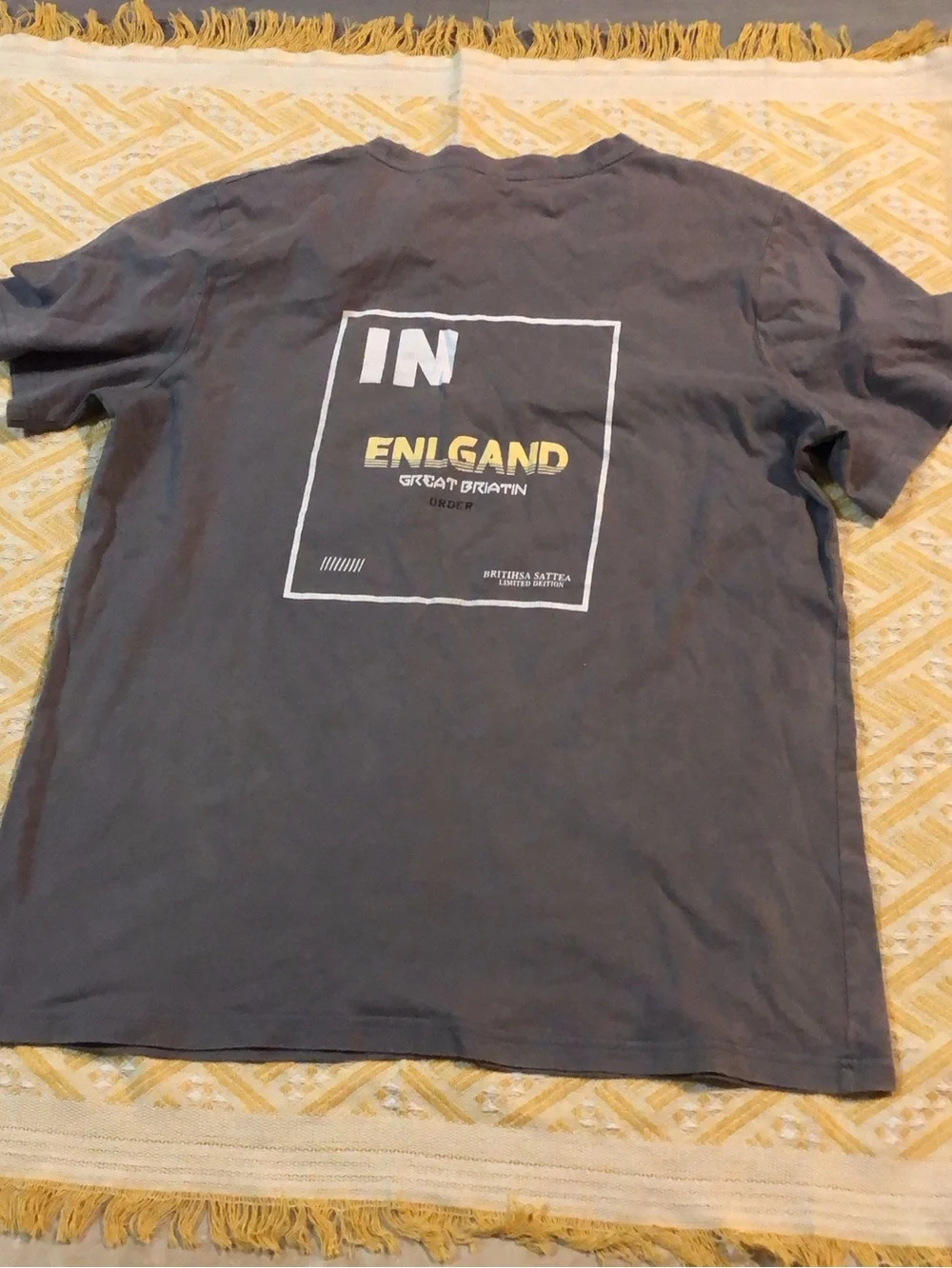 Gray Graphic Tee with Yellow Accent